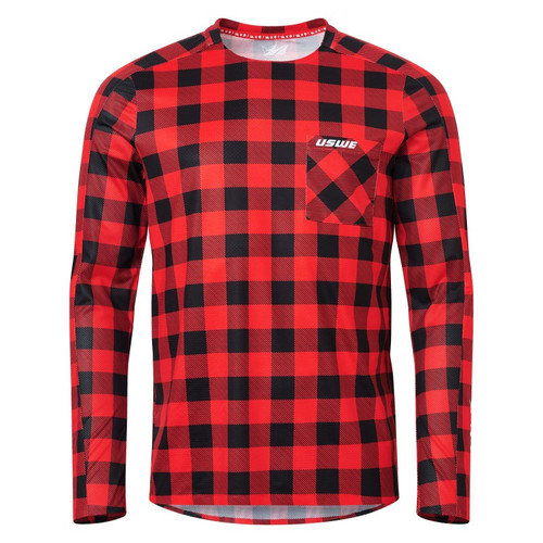 USWE Flannel Long Sleeve Lightweight Off-Road Jersey Flame Red - Medium - 80951061400105 User 1