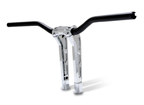 Performance Machine Phatbar H-Bar Assy, 11-1/2in Riser, 1-1/4in Bar, Int Wire, Gauge Mnt - Chrome - 0208-2197M-CH User 1