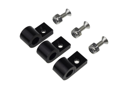 REDHORSE PERFORMANCE 320-38-2 Line Clamp - 2-Piece Black Anodized Aluminum, 3/8 in ID - Set of 6
