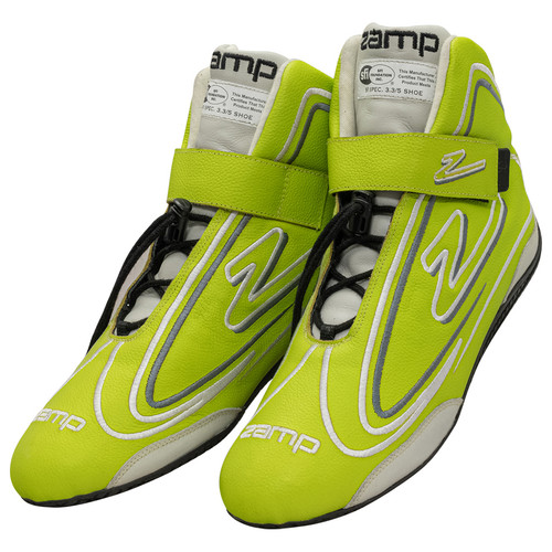 ZAMP ZR-50 Mid-Top Driving Shoe - SFI 3.3/5 - Neon Green - Size 8