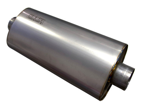 Kooks 3in Oval Center/Center Muffler 18in Long Body Polished Stainless Steel - MUF-019 Photo - Primary