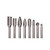 EASTWOOD Carbide Burr Set 1/4 inch Shank, Double Cut, 8-Piece Kit