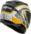 GMAX F19841035 DOT Approved FF-98 Aftershock Helmet with LED Rear Light and Quick-Release Shield - White/Metallic Silver Medium