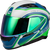 GMAX FF-98 Aftershock Helmet White/Neon Green XL with Quick Release Face Shield and Integrated LED Rear Light