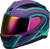 GMAX FF-98 Aftershock Helmet Matte Purple/Blue Small - Lightweight DOT Approved Motorcycle Helmet with LED Rear Light and Quick-Release Shield