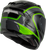 GMAX FF-98 Aftershock Helmet Grey/Neon Green Medium with Quick-Release Face Shield and LED Rear Light