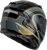 GMAX FF-98 Aftershock Helmet Grey/Metallic Gold XL with Quick-Release Face Shield and LED Rear Light