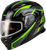 GMAX MD-01S Transistor Snow Helmet with Quick Release Buckle and LED Light - Black/Grey/Green, XS