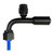 Beadlock O-Ring Black Fitting with 134a Service Port NO 8 Reduced Barrier Hose Fitting - 90 degree with Port