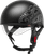 GMAX HH-65 Naked Matte Black/Silver Half Helmet with Sun Shields and Intercom Compatibility