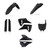ACERBIS Plastic Kit for Full Honda Black Model - Part 2986760001