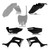 ACERBIS Full Plastic Kit for Honda Models in Grey and Black (Part Number 2861931019)