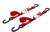 POWERTYE Tie Down Cam S Hook 1" x 5.5' Red Pair - Heavy Duty Nylon Webbing and Vinyl-Coated Hooks