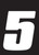 Hardline Dirt Digits 3pk 4 in. - High Gloss Number 5 - White - DD43W-5 Photo - Primary
