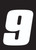 Hardline Dirt Digits 3pk 5.5 in. - High Gloss Number 9 - White - DD53W-9 Photo - Primary