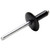 Lg Hd Rivet Black Alum 250pk ALL18053