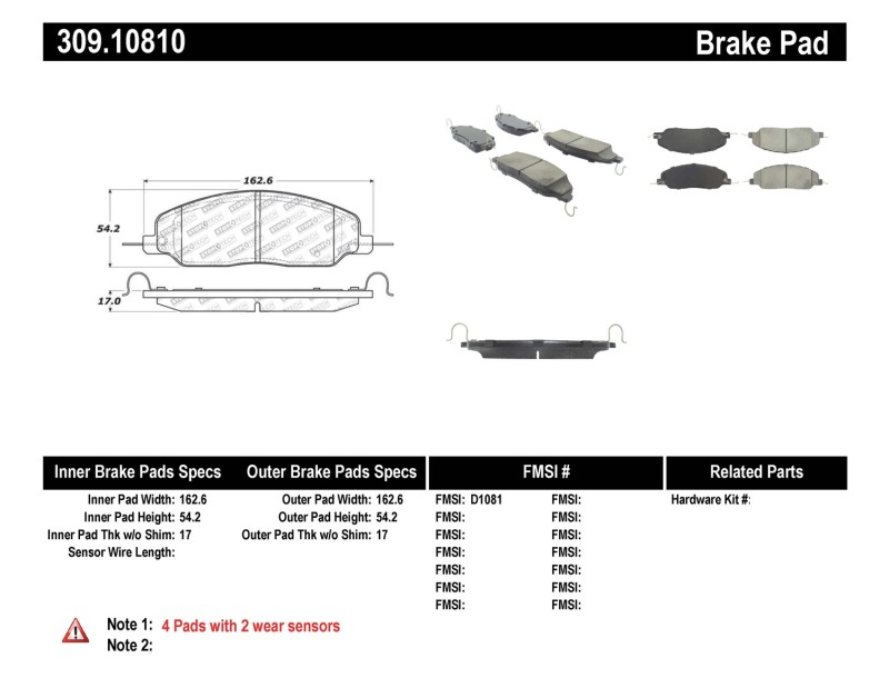 HAWK Performance PC Performance Ceramic Street Brake Pads Front - HB484Z.670