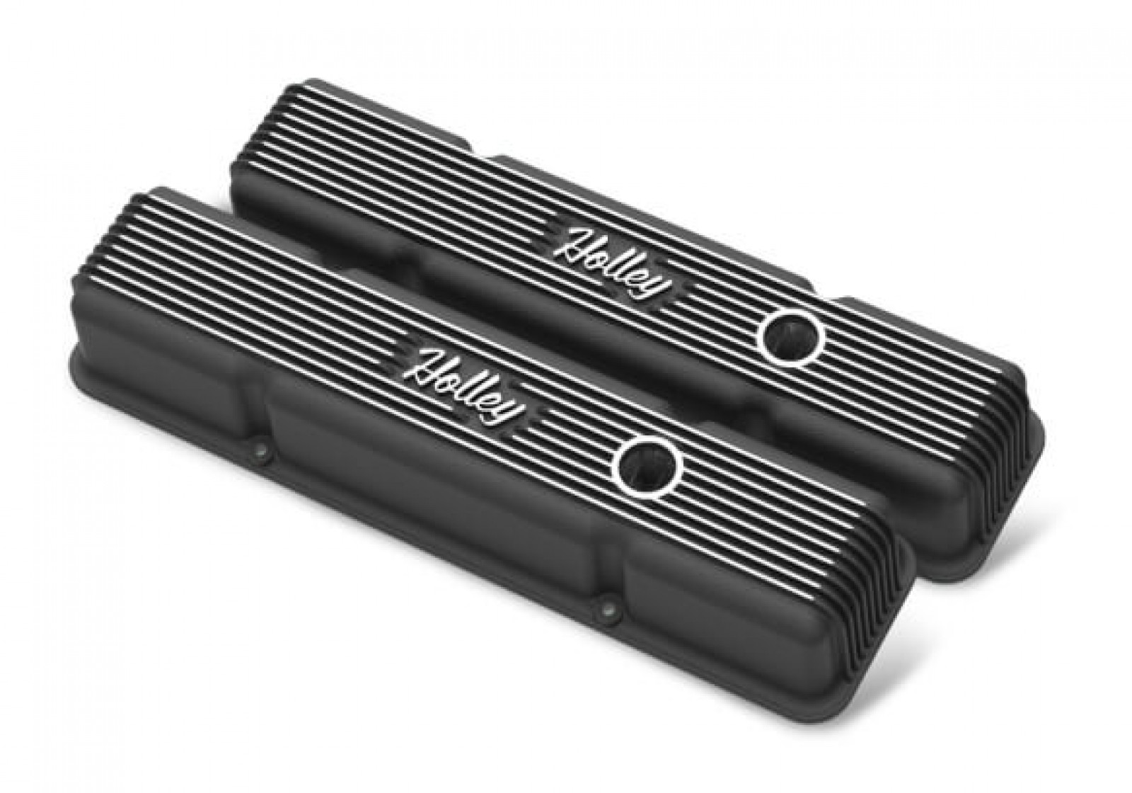 Buy Holley Valve Covers Vintage Series Finned SBC Satin Black  Machined 241-242 for 180.99 at Armageddon Turbo  Performance