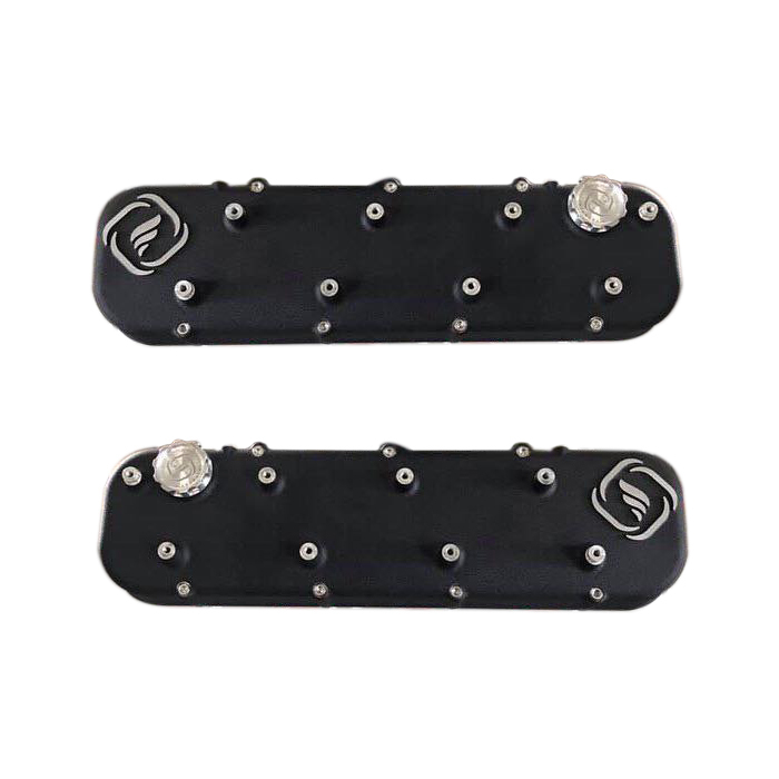 Get F-Series Valve Cover Set Black Wrinkle Finish 916090