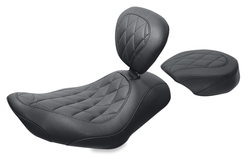 Get Mustang 04-21 Harley Wide Tripper Passenger Seat Diamond
