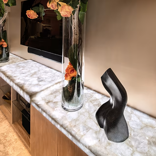 Back Lit White Quartz LED Backlighting