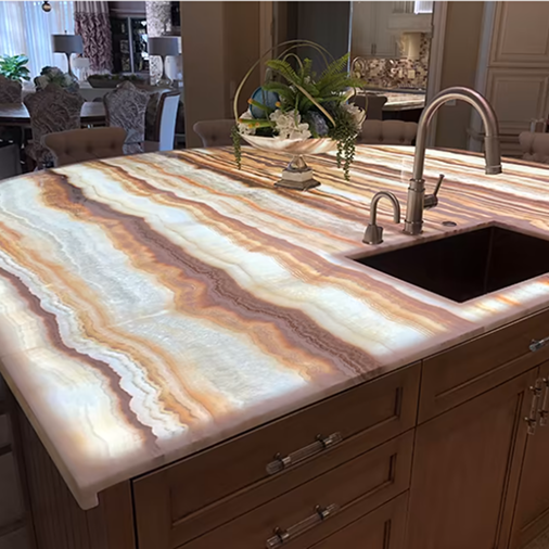 Atlanta Area Back Lit Honey Onyx LED Panel Project