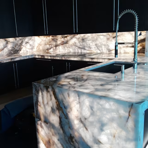Back Lit Cristallo Quartzite LED Panel Project
