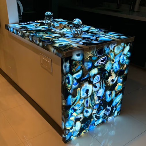 Blue Agate Miami Designer Counter Panel Project