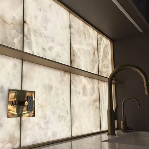 Custom Onyx Back Splash LED Panel Project