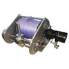 Kolstrand AKPW12D12W-ULW special aluminum winch with diamond screw level wind and smaller drum core without slip-ring access-with manual drum ratchet and dog-and with hydraulic brake assembly-with spooled line