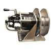 Kolstrand Ssngle spool stainless steel 'DINGLEBAR' rail-mount power gurdy/winch with rotary control valve