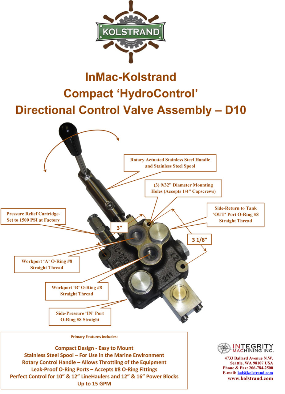 Kolstrand 10 Inch Bulkhead (Inboard-Box-Style) LineHauler with Stainless Steel Main Drive Sheaves