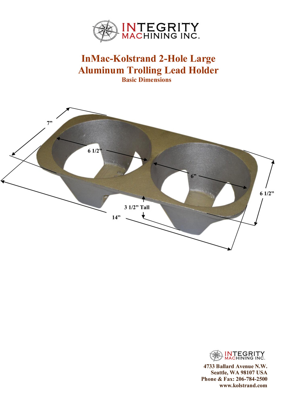 Kolstrand 2-Hole Large Aluminum Cannon Ball Trolling Lead Holder