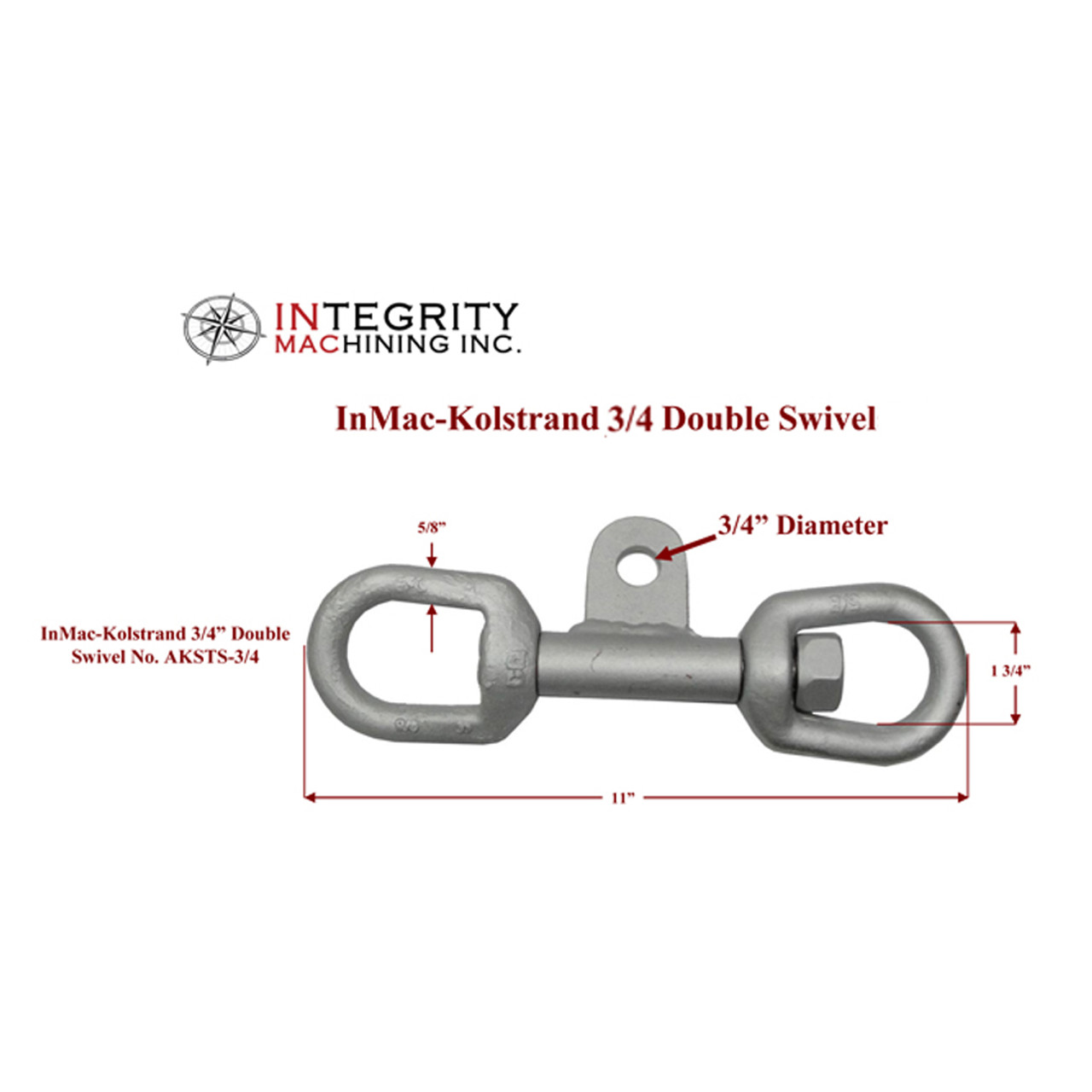 Kolstrand Galvanized Stabilizer Double Swivel - 3/4 Inch