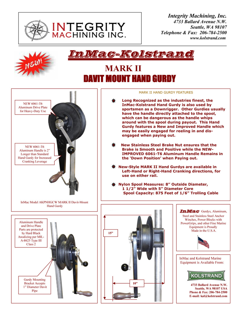 MARK II Hand Gurdy Catalog Sheet