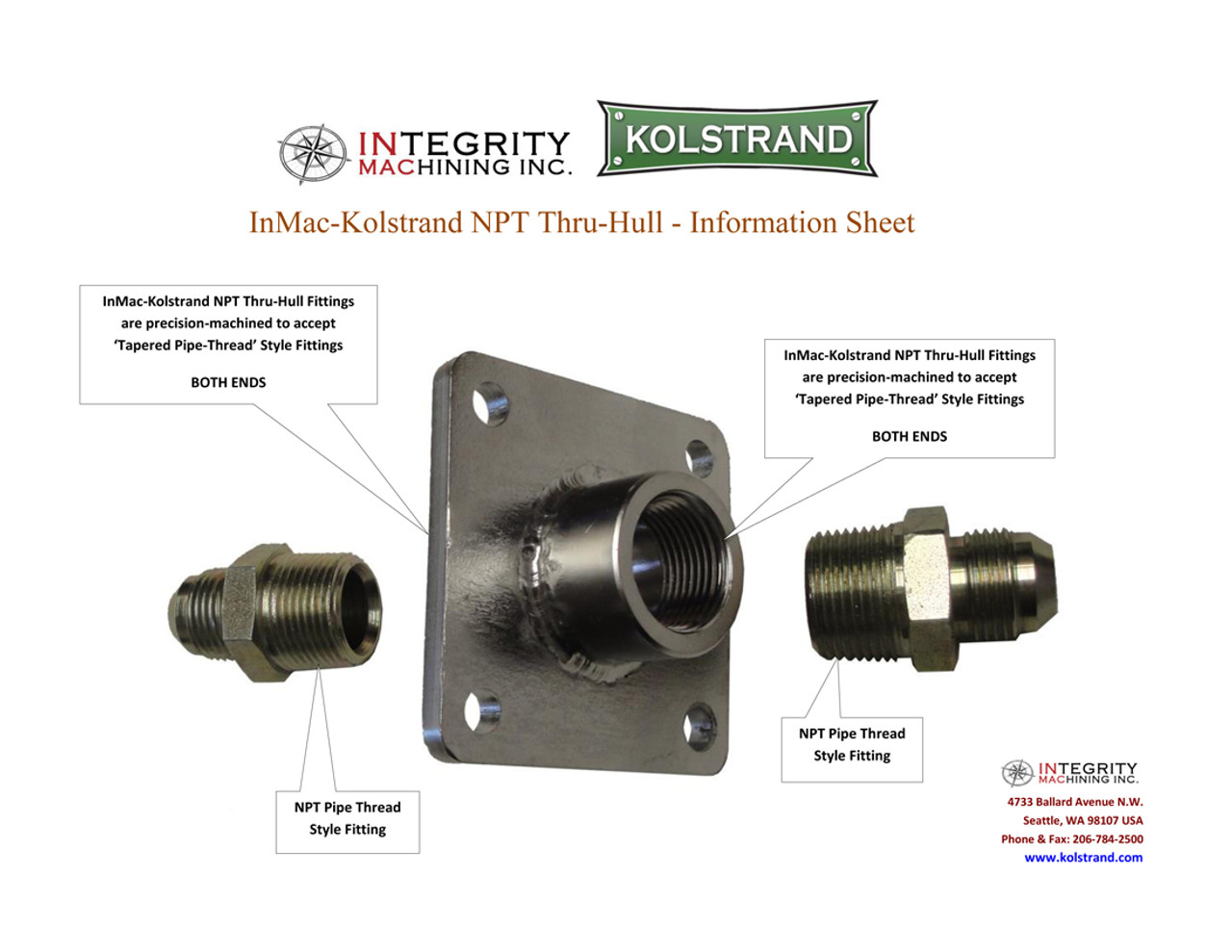 3/4 Inch NPT Double Thru-Deck Fitting