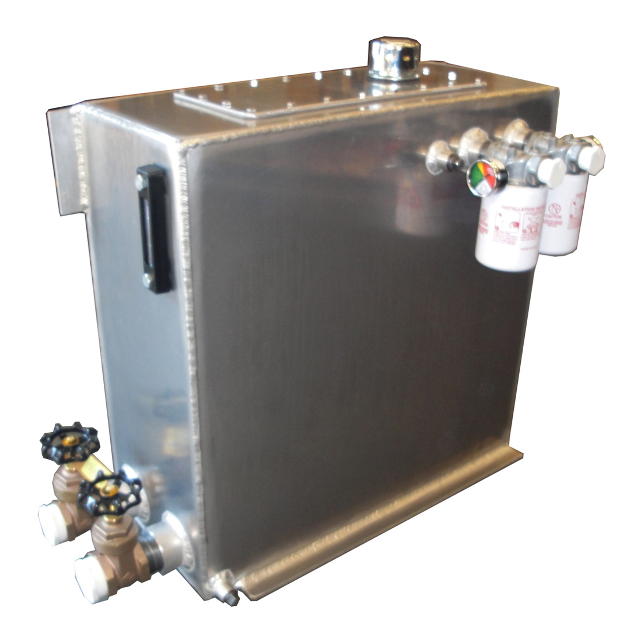 Kolstrand Aluminum Hydraulic Oil Reservoir- 34 Gallon Capacity with Two Separate Suction Ports and Two Separate Return Ports with Valves and Filters