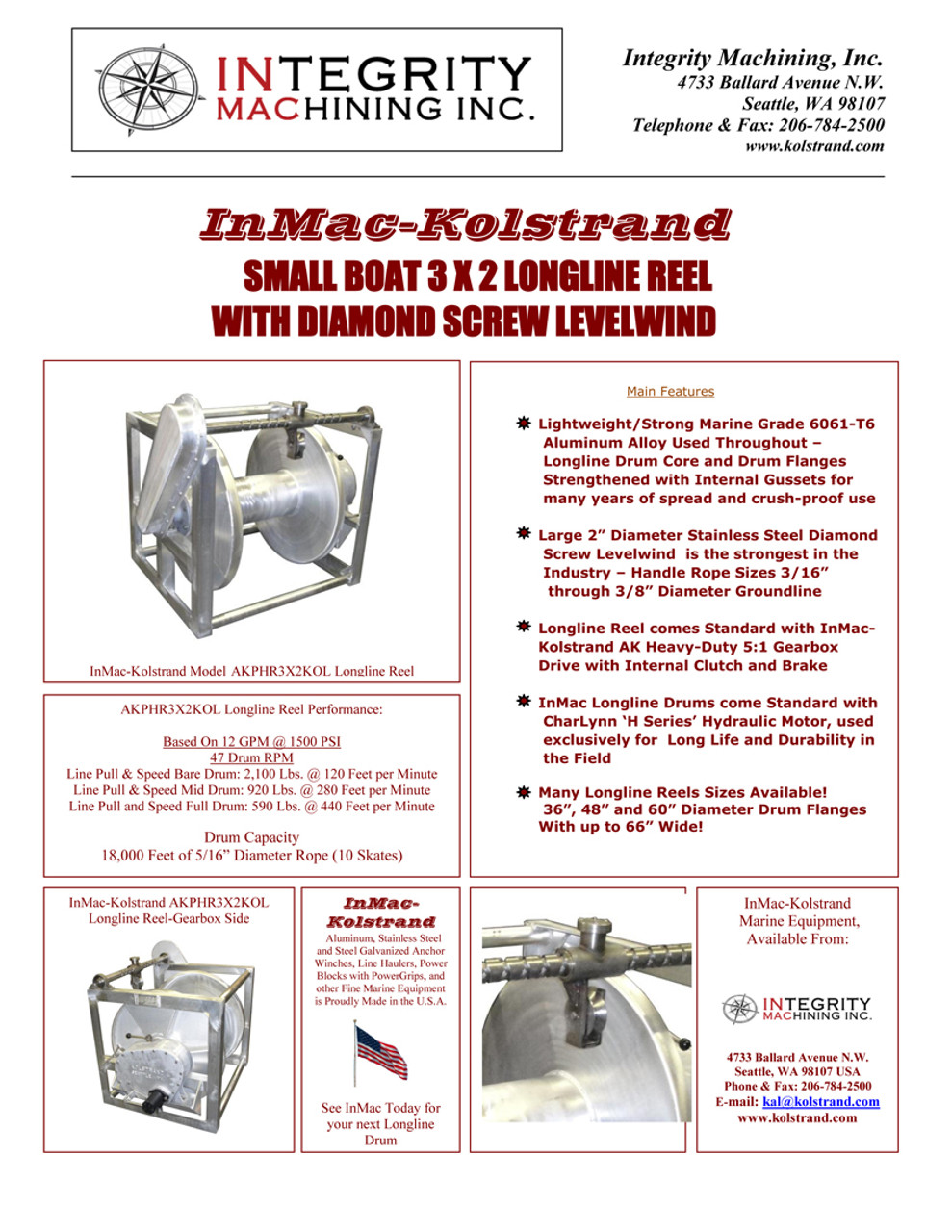 Kolstrand 3 X 2 longline reel catalog sheet