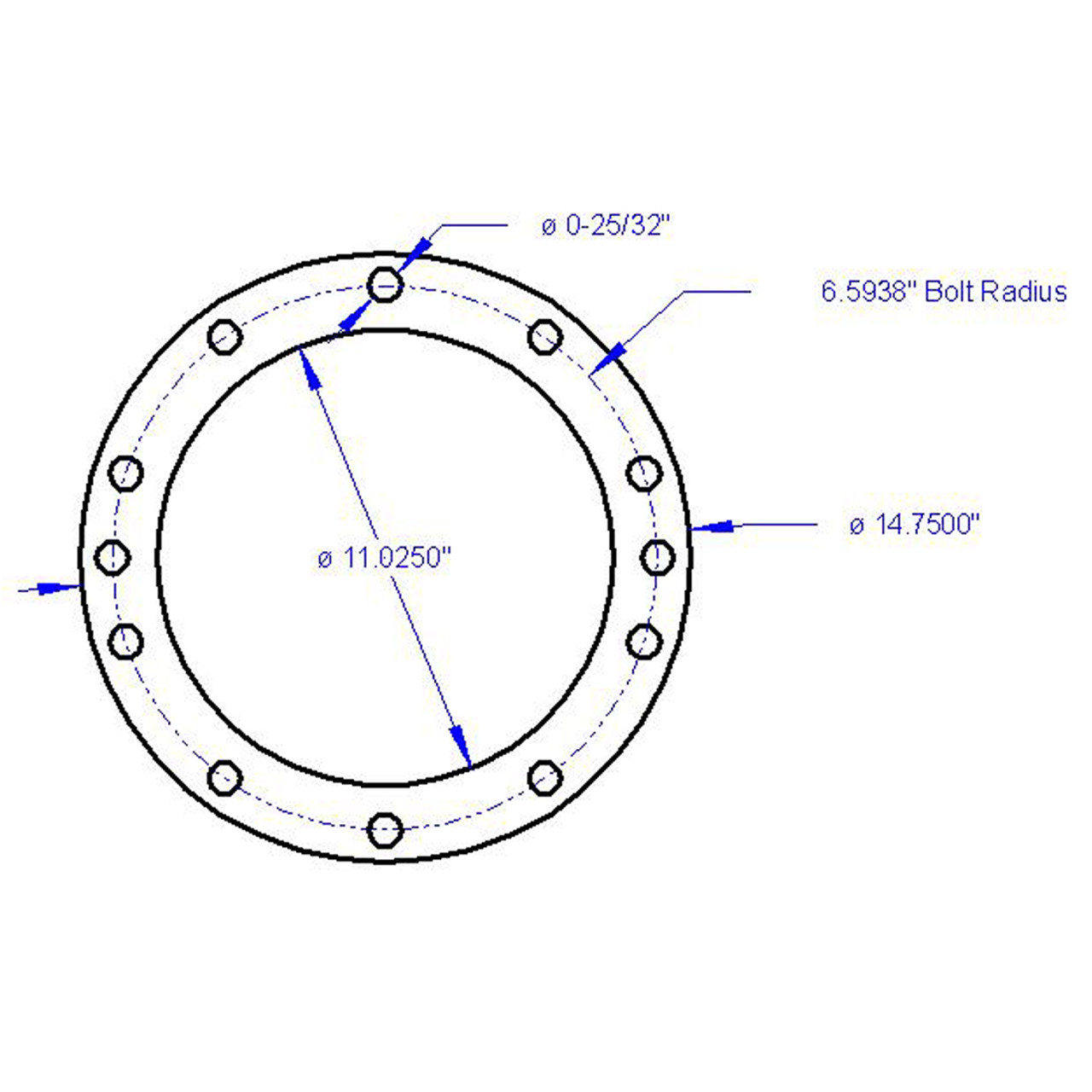 Basic Dimensions for SHEAVE SHIM for 10 STUD Planetary Drive ProHauler