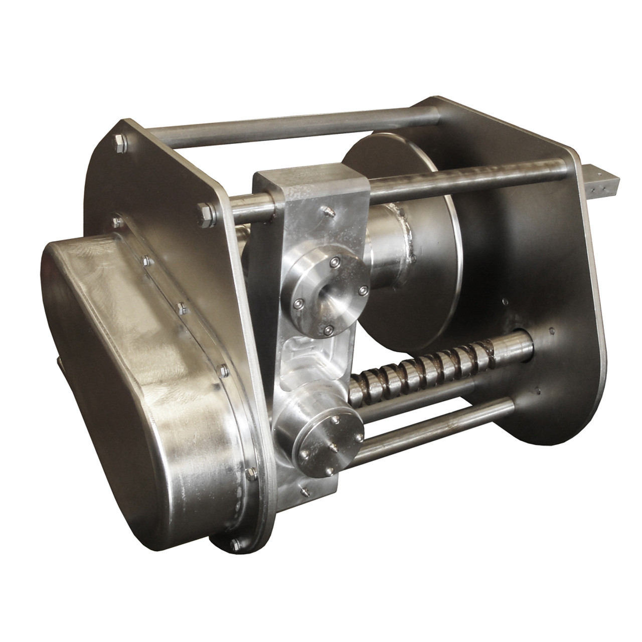 InMac-Kolstrand AKPW12D12W-SS-CAPLW-BRAKE-RE14 Special Stainless Steel Winch with 'Captured' Diamond Screw Level Wind and Hydraulic Brake Assembly