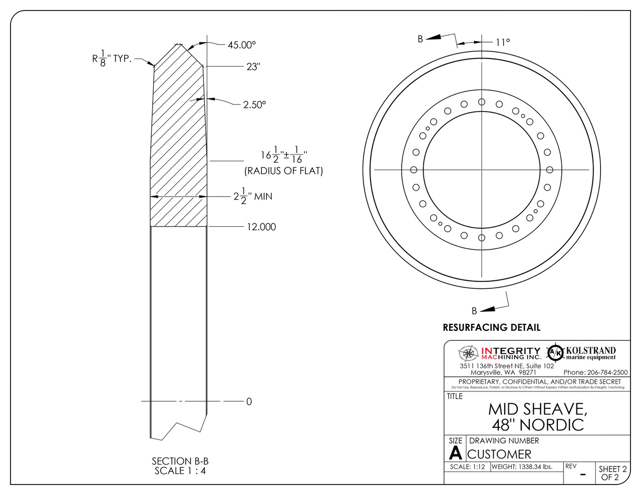 NORDIC 48" Hauler Sheave Set