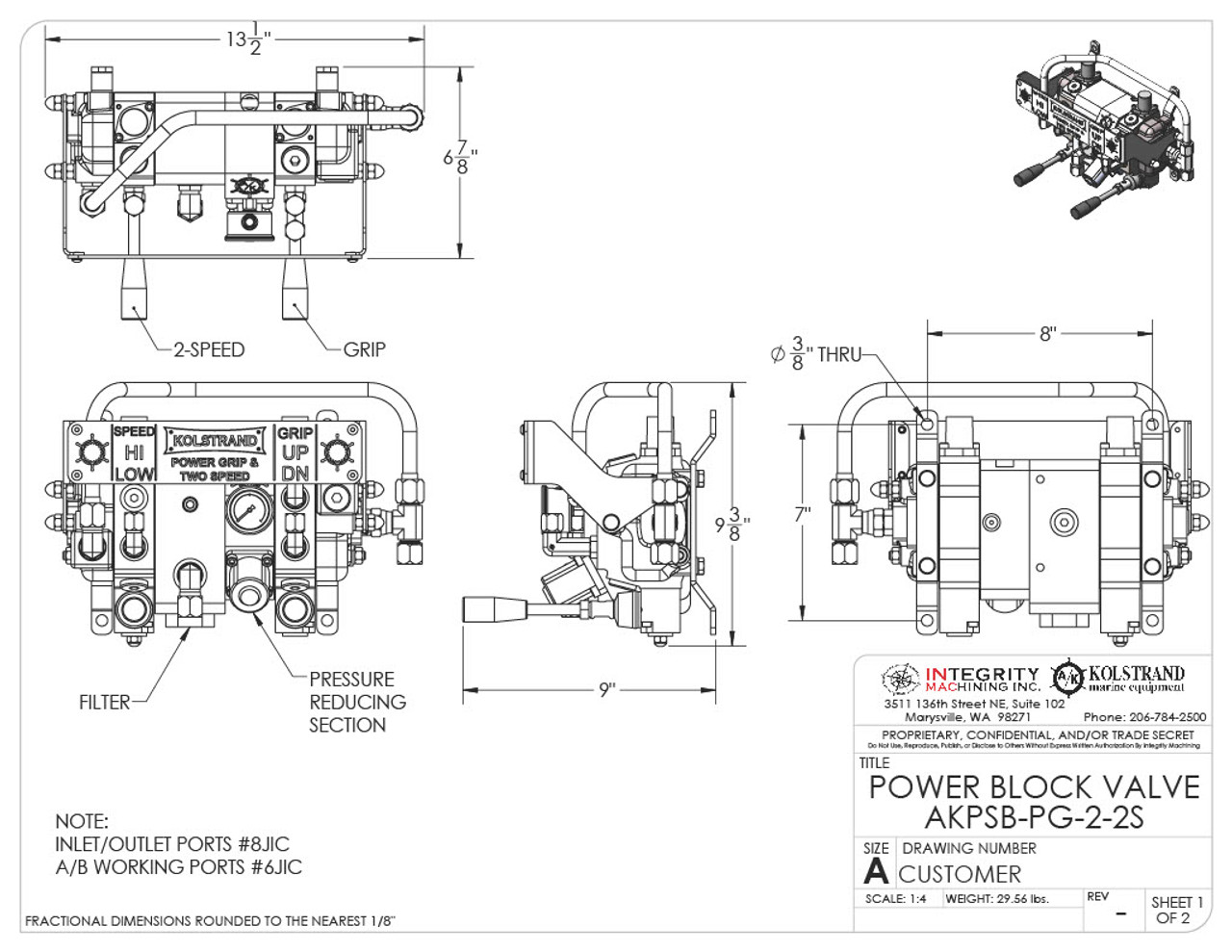 Kolstrand PowerBlock 2-Spool Control Panel