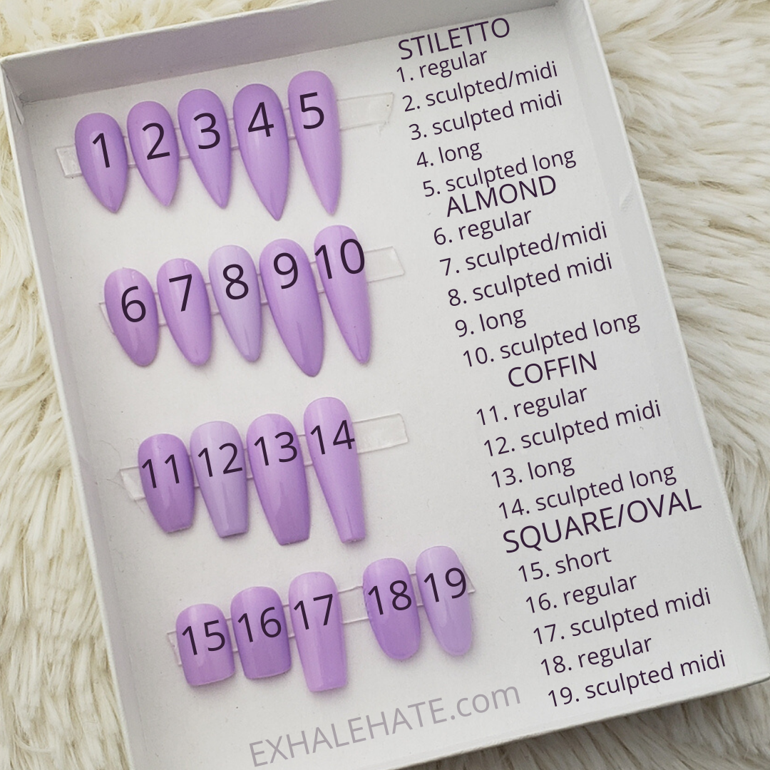 Press On Nail Size Chart Template