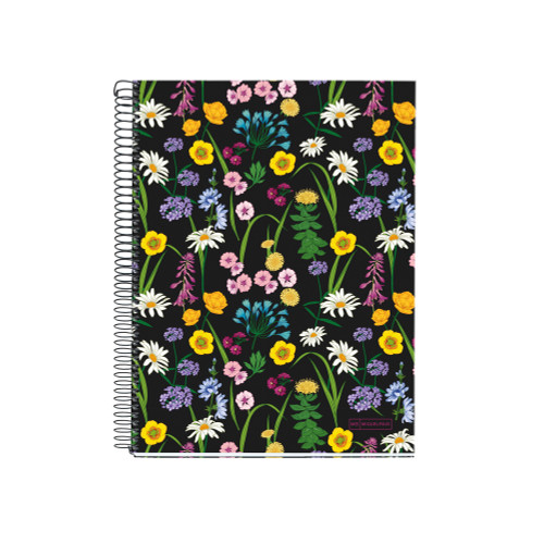 Wild Flowers 4-subject Cardboard Lined Notebook 6.5x8