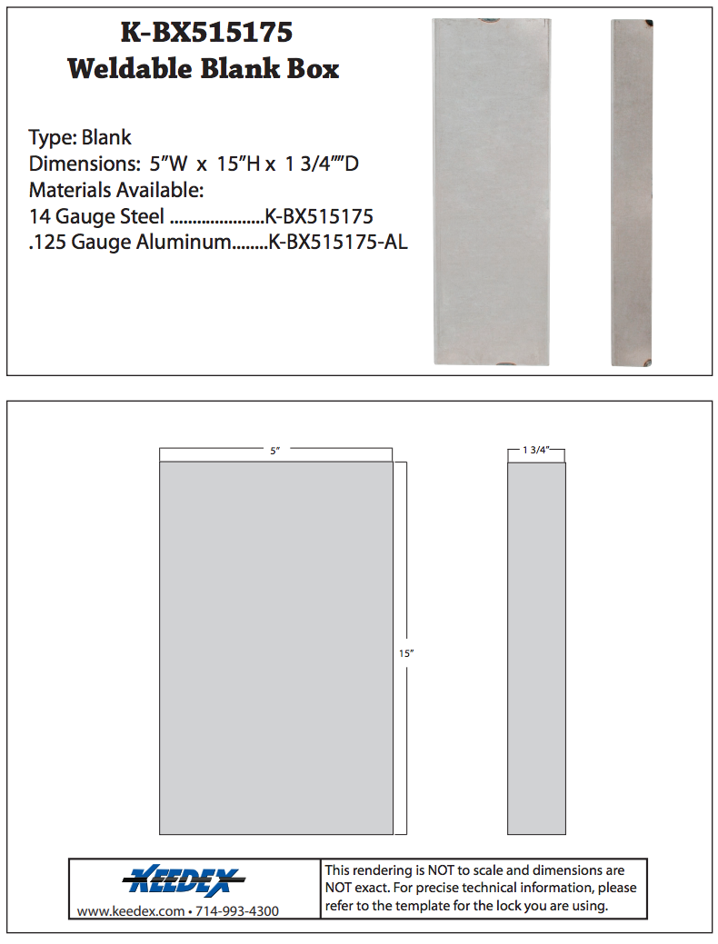 KEEDEX K-BX515175 - Blank Weldable Box 1 3/4