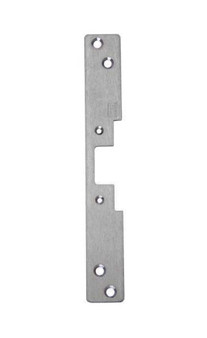 HES FP:504-630 - 10" x 1-3/8" radius corner faceplate for 5000/5200 series electric strike used in wood frames - satin stainless
