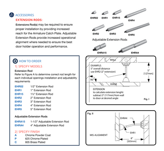 SDC EHR4A - 4" Extension Rod for EH30 Magnetic Door Holder