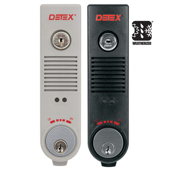 DETEX  EAX-500 x W x black - Weatherized Surface Mount Battery Alarm, #15 key (included: sensor kit & EA-561 warning sign) - Black