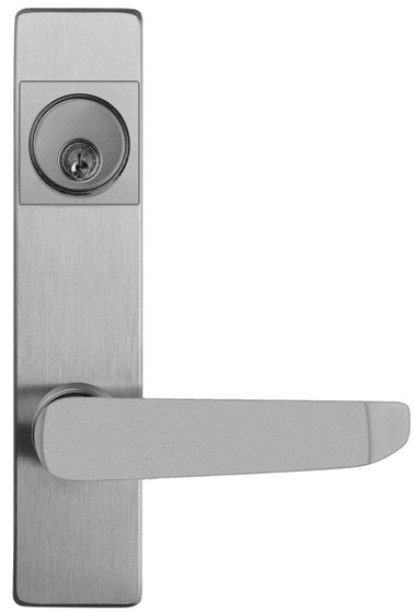 DETEX 08BN x 689 x LHR - ValueSeries Trim - lever trim active by key; locks or unlocks lever, S lever, left hand reverse - aluminum