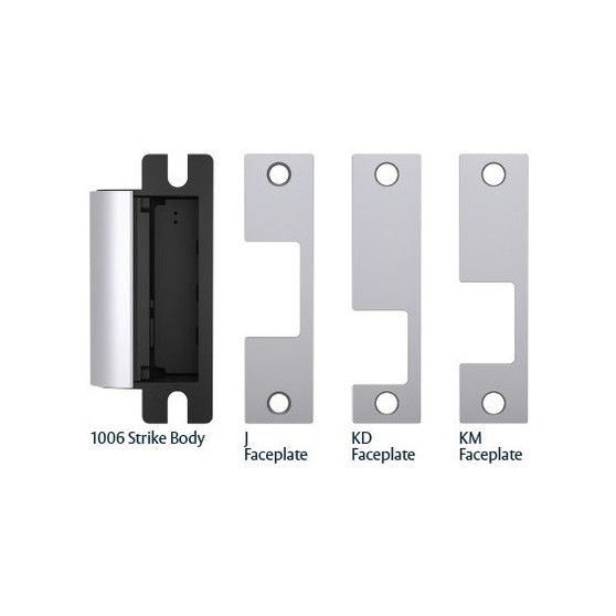 HES 1006CLB 630 - Electric strike kit for cylindrical & mortise latchbolt locks - fail secure, field selectable 12/24VDC - stainless steel